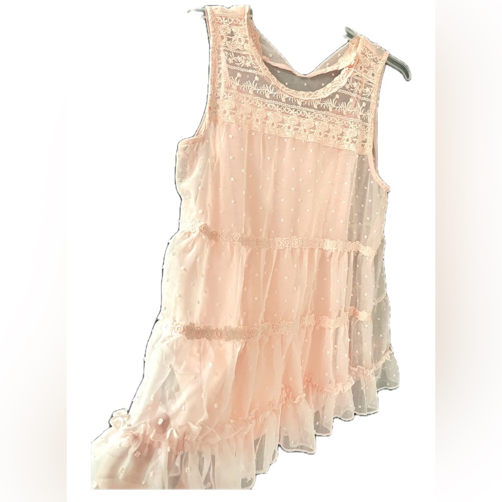 BEAUTEES 3pc Girls Victorian style Top, slip & leggings blush color Size XL NWT - Picture 4 of 9